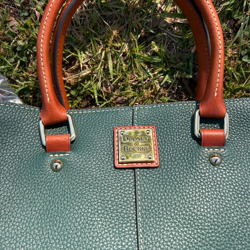 Dooney & Bourke Forest Green Pebbled Tote with Tan Handles

$270 total for both - Picture 2 of 7